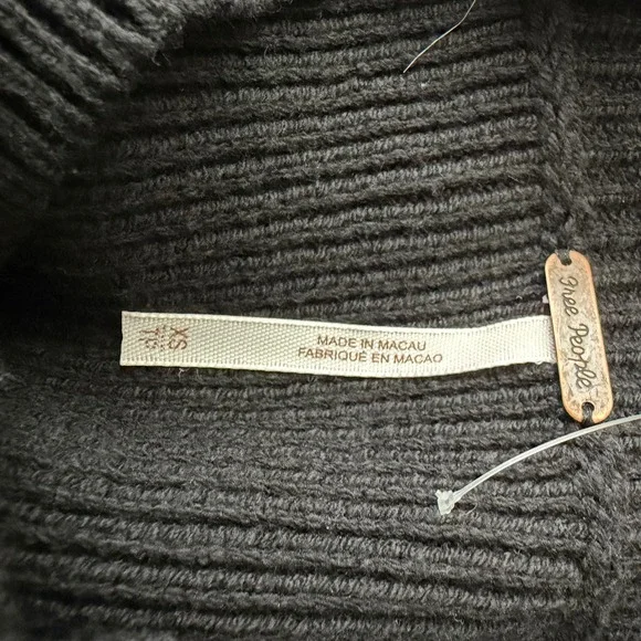 Free People Cropped Sweater Women XS Black OB1609060 - Picture 5 of 8